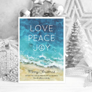 Elegant Beach Christmas Holiday Card Julkort