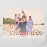 Elegant Beach-julhälsningar<br><div class="desc">Chic helgdag-fotokort har "god jul" i folie,  hand- och skrivstil som överlägg på din favoritstrand eller semesterfoto. Sätt bara in din egen familjstrand bilder och anpassa dig med ditt namn</div>