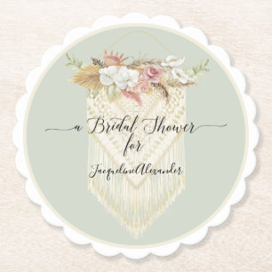 Elegant Beach Mint Blommigt Greenery Möhippa Underlägg Papper