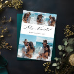 Elegant Beach par 5 Photo Feliz Navidad Julkort<br><div class="desc">Fira säsongen med vår Elegant Feliz Navidad Helgdag Card. Det här enkla,  moderna spanska julkortet har en minimalistisk utformning med kalligrafi-skript,  perfekt för att dela dina strandfoton. Skicka varmt önskemål med snyggten svart och vitt Feliz Navidad-kort.</div>