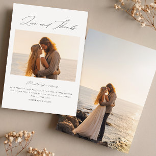 Elegant Beach Photo Bröllop Tack Kort