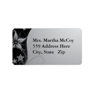 Elegant Beach Starfish & Stargazer Lilly Labels Adressetikett
