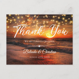 Elegant Beach String Ljus Sommar Tack Vykort