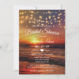 Elegant Beach String Ljus, sommartid, Möhippa Inbjudningar