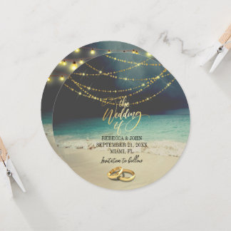 Elegant Beach Summer Bröllop Inbjudningar