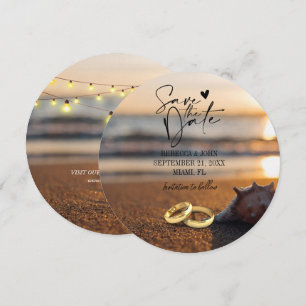 Elegant Beach Summer Bröllop spara datum Card Inbjudningar