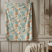Elegant Beach Thated Blanket Subtle Marine Mönster