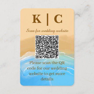 Elegant Beach theme Wedding Enclosure Card Tilläggskort