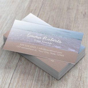 Elegant Beach Theme Yoga Visitkort