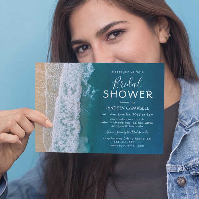 Elegant Beach Tropical Ocean Möhippa Inbjudningar (Skapare uppladdad)