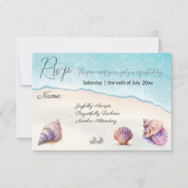 Elegant Beach Wedand Seashells Pearls Nautical OSA Kort