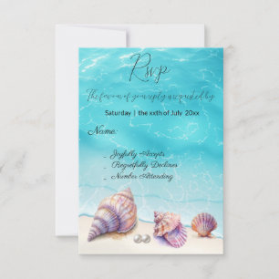Elegant Beach Wedand Seashells Pearls Nautical OSA Kort
