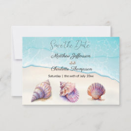 Elegant Beach Wedand Seashells Pearls Nautical Spara Datumet