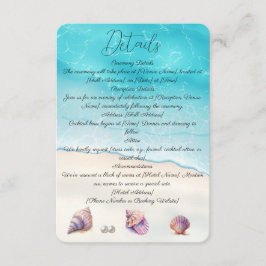 Elegant Beach Wedand Seashells Pearls Nautical Tilläggskort