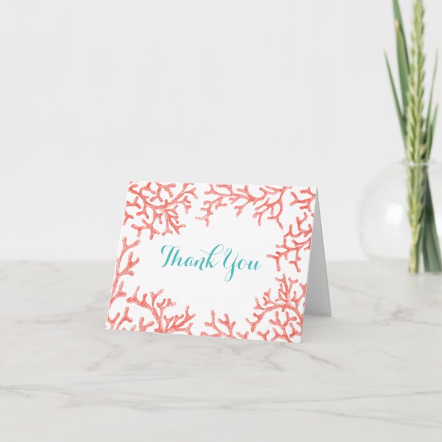 Elegant Beach Wedding Coral Reef Tack Kort (Framsida)