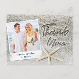 Elegant Beach Wedding Photo Tack Postcards Meddelande Vykort
