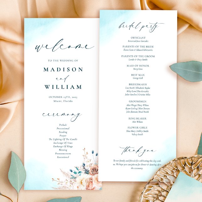 Elegant Beach Wedding Program (Skapare uppladdad)