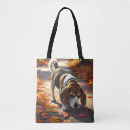 Elegant Beagle Shoulder Tote Tygkasse