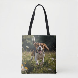 Elegant Beagle Shoulder Tote Tygkasse