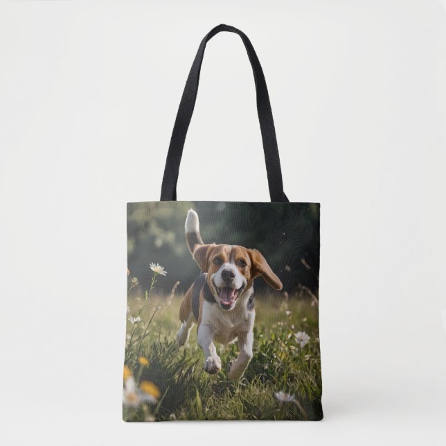 Elegant Beagle Shoulder Tote Tygkasse (Framsida)