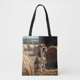 Elegant Beagle Shoulder Tote Tygkasse