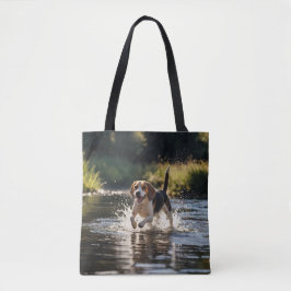 Elegant Beagle Shoulder Tote Tygkasse