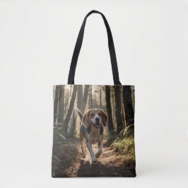 Elegant Beagle Shoulder Tote Tygkasse