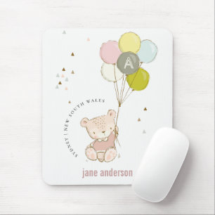 Elegant  Bear Balloon Girly Monogram Musmatta