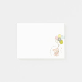 Elegant Bear Balloon Girly Monogram Post-it Block