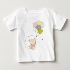 Elegant Bear Balloon Girly Monogram T Shirt