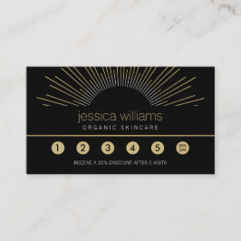 Elegant Beauty Guld Sunburst Black Loyalty Card Lojalitetskort