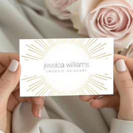 Elegant Beauty Guld Sunburst Cosmetolog, Salon Visitkort