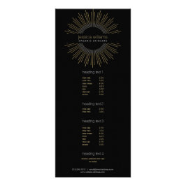 Elegant Beauty Guld Sunburst on Black Reklamkort