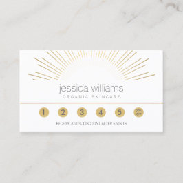 Elegant Beauty Guld Sunburst Salon Loyalty Card Lojalitetskort