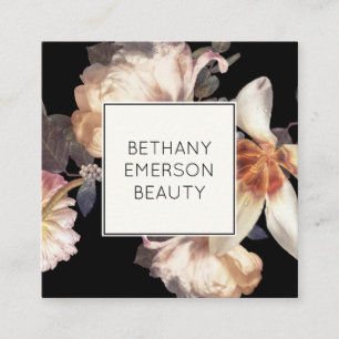 Elegant Beauty Industry Blommigt Feminine Fyrkantigt Visitkort