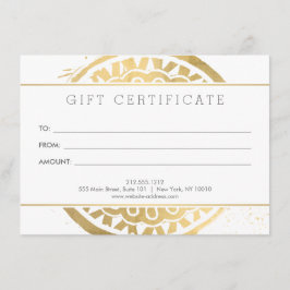 Elegant Beauty Mandala Logotyp Faux Guld Gift Card
