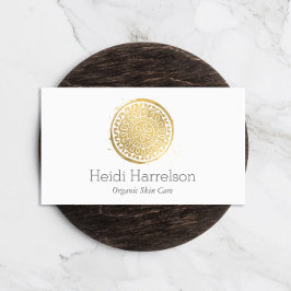 Elegant Beauty Mandala Logotyp Faux Guld Visitkort