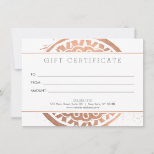 Elegant Beauty Mandala Logotyp Ro Guld Gift Card