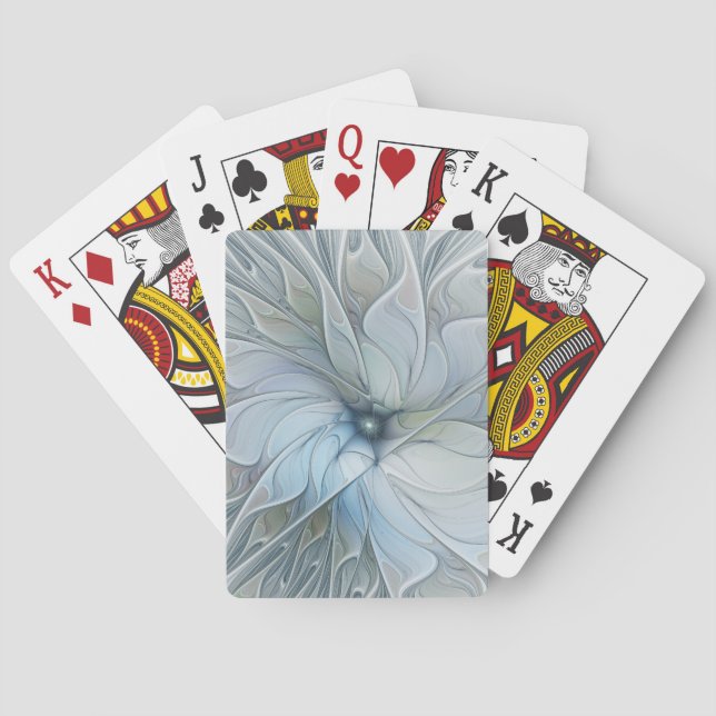 Elegant Beauty Modern Abstract Fractal Art Flower Casinokort (Baksidan)