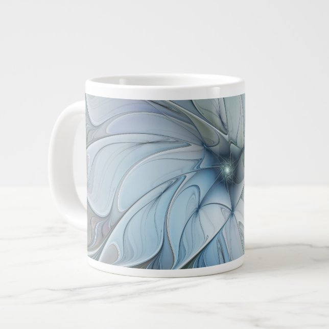 Elegant Beauty Modern Abstract Fractal Art Flower Jumbo Mugg (Framsida vänster)