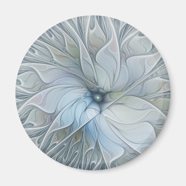 Elegant Beauty Modern Abstract Fractal Art Flower Magnet (Framsidan)