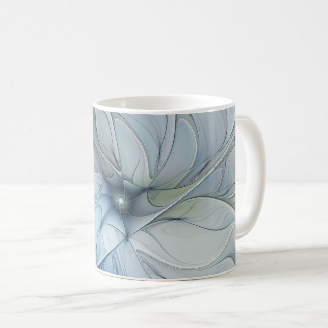 Elegant Beauty Modern Abstrakt Fractal Art Flower Kaffemugg (Framsida höger)