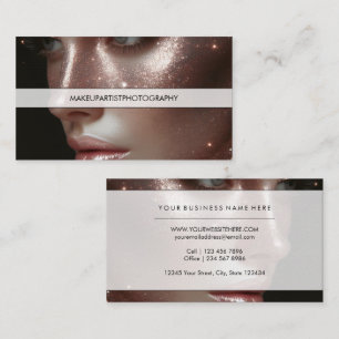 Elegant Beauty Photography Overlay Makeup Artist Visitkort