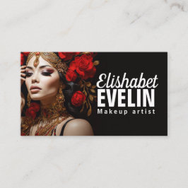 Elegant Beauty: Röd ros och Guld gt56 Visitkort