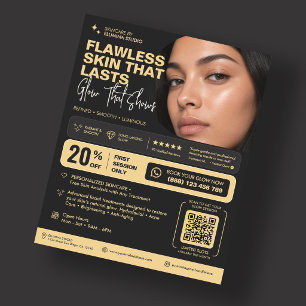 Elegant Beauty Salon Estetisk Klinik Svart Flygblad