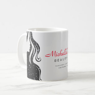 Elegant Beauty Salon & Hair Stylist White Black Kaffemugg