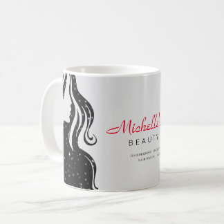 Elegant Beauty Salon & Hair Stylist White Black Kaffemugg