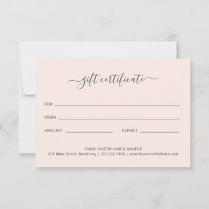 Elegant Beauty Salon  Rosa Gift Certificate