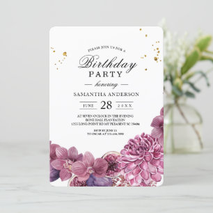 Elegant Beauty Watercolor Rosa & Lila Orchids Inbjudningar