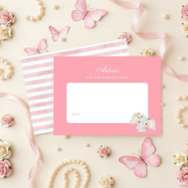 Elegant Bebis Elefant Baby Shower Föräldraskap Råd Anteckningskort